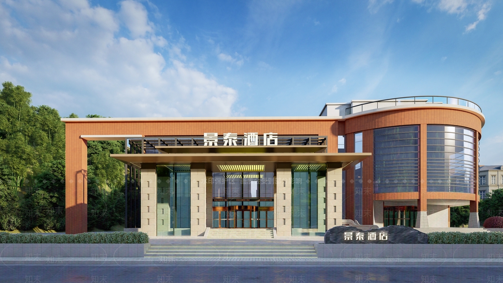 现代门头门面SU模型下载【ID:1113049730】