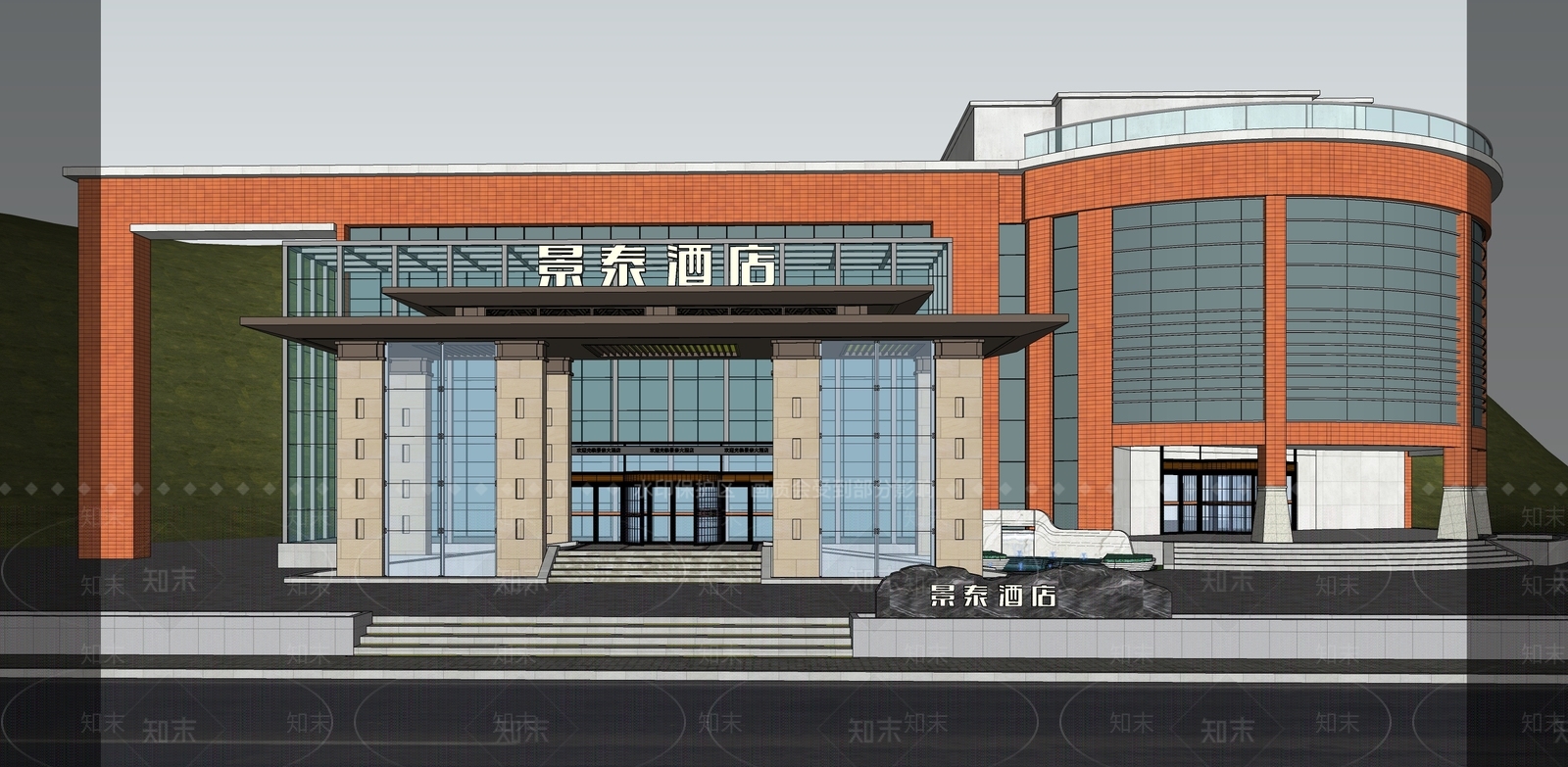 现代门头门面SU模型下载【ID:1113049730】