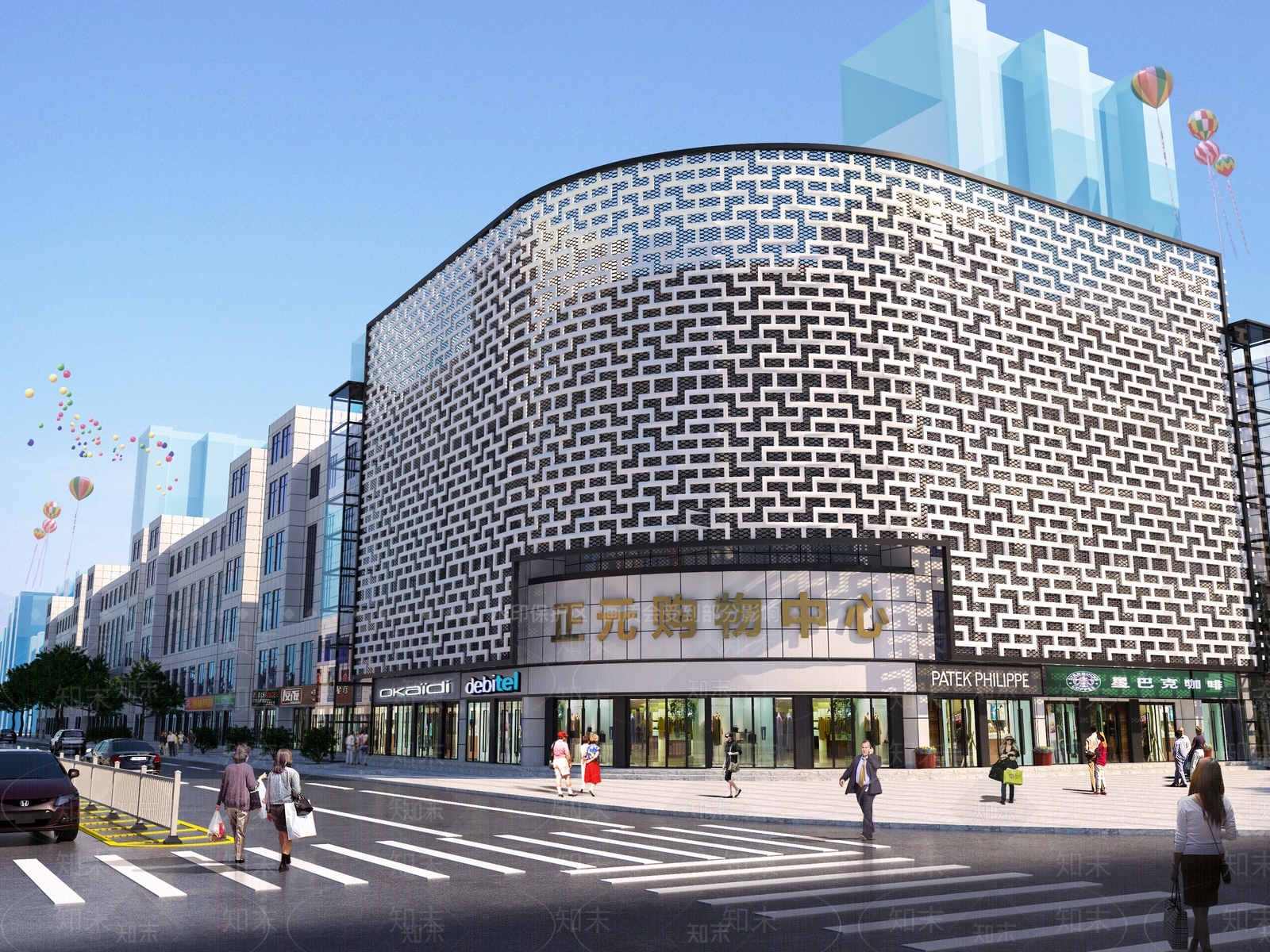 现代商场外立面SU模型下载【ID:1113049928】