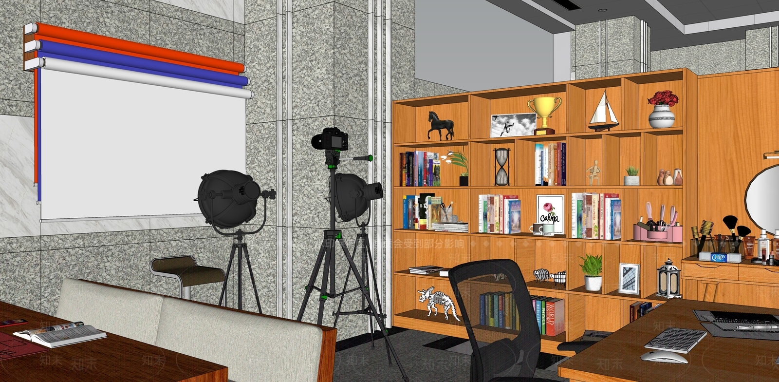 现代其他办公区域SU模型下载【ID:1113056067】