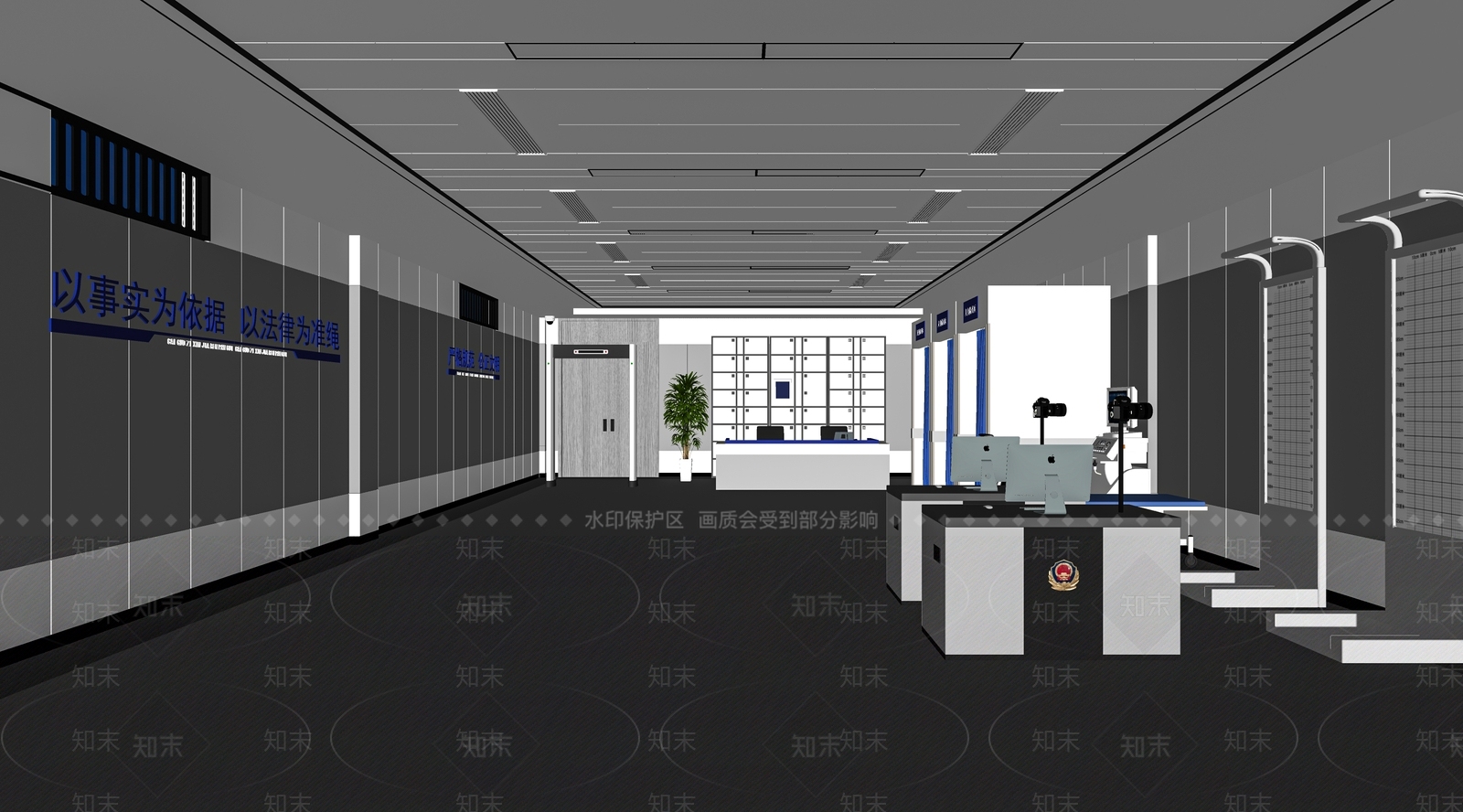 现代公共办事大厅SU模型下载【ID:1113072304】