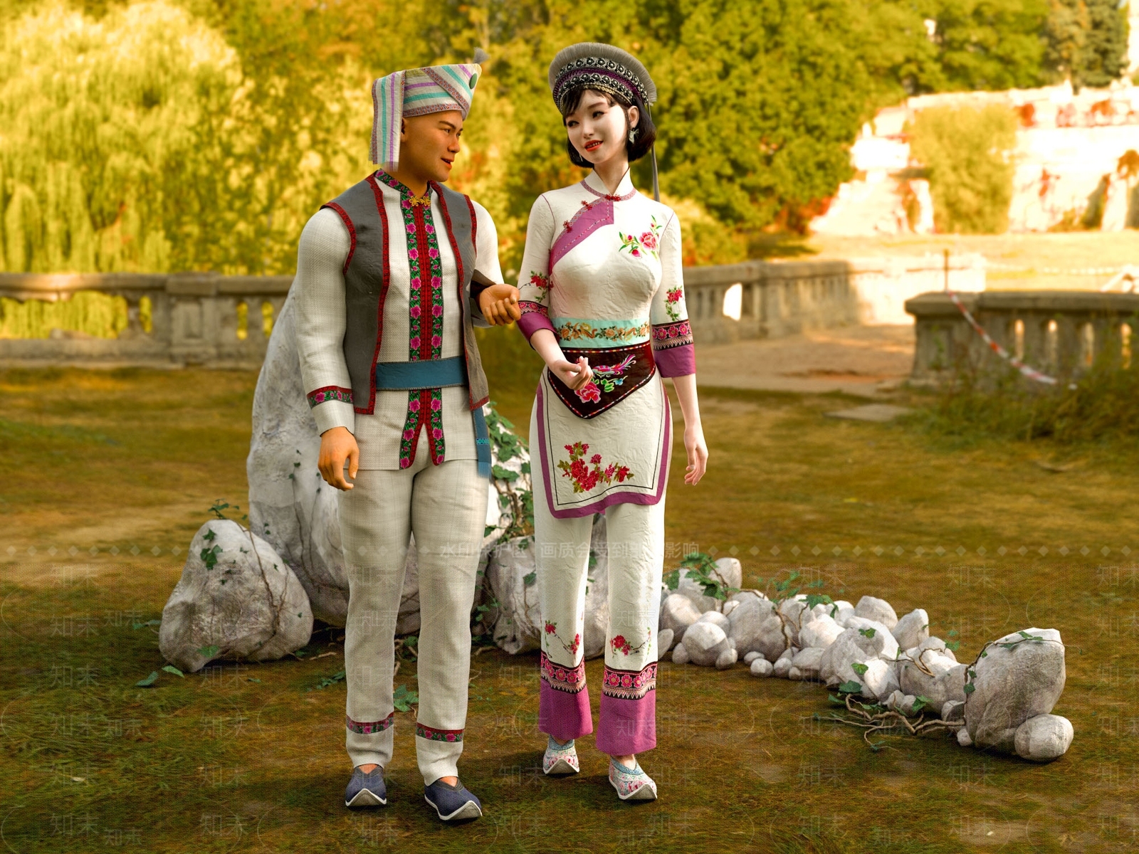 现代白族男女3D模型下载【ID:1113072790】