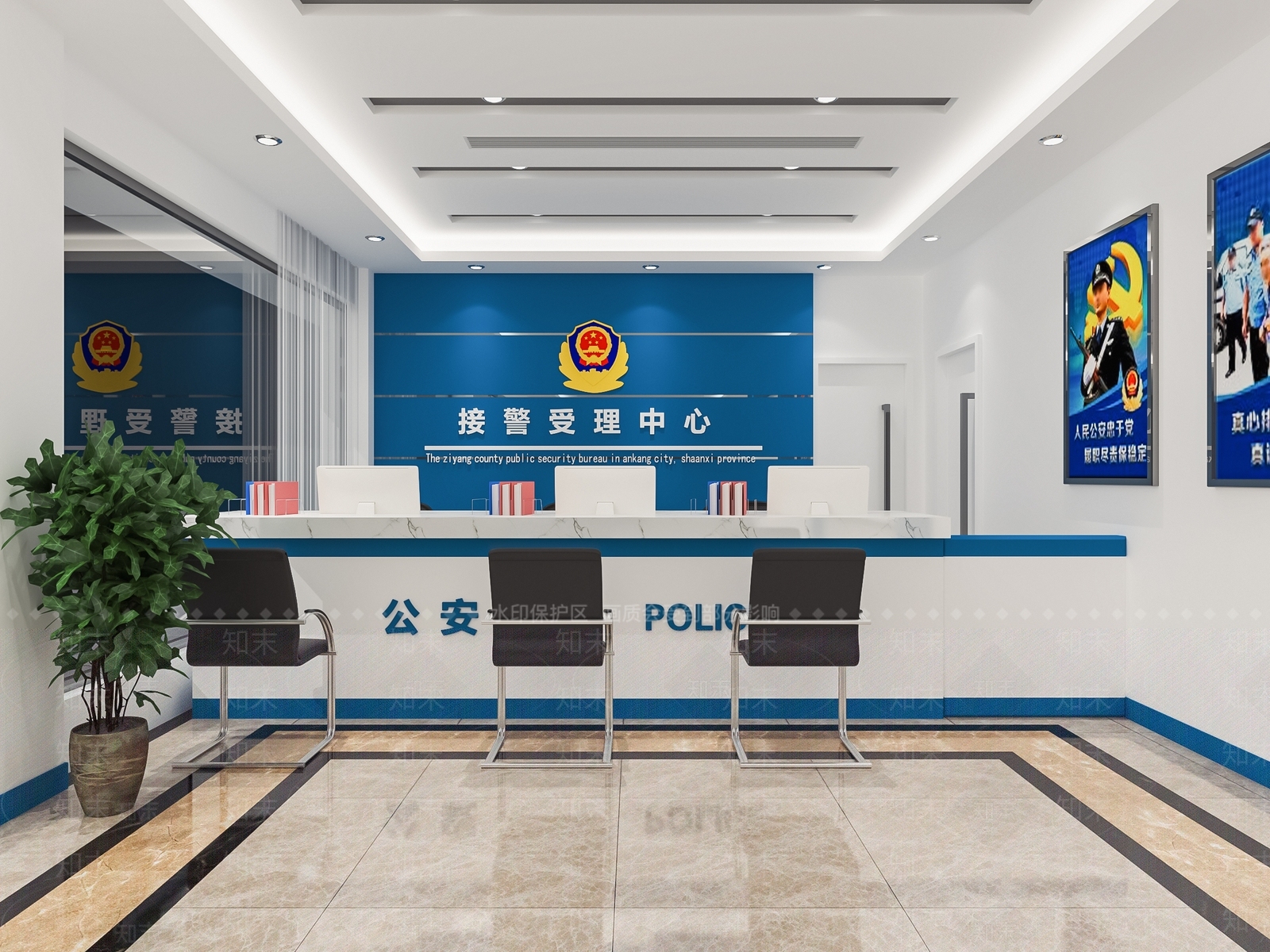 现代公共办事大厅SU模型下载【ID:1113073745】