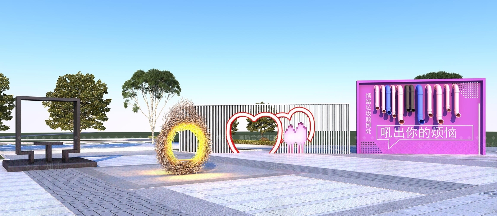 现代网红鸟巢3D模型下载【ID:1113075120】