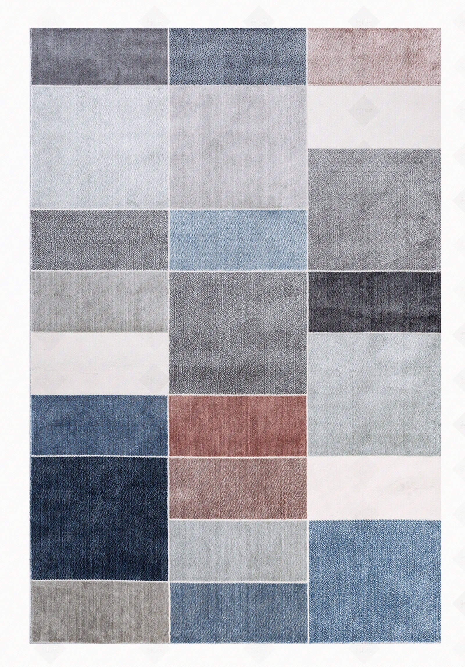 现代简约几何图形方形地毯贴图下载【ID:1113099727】