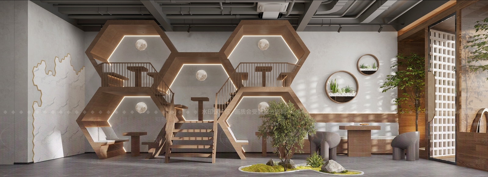 北欧咖啡厅3D模型下载【ID:1113122711】