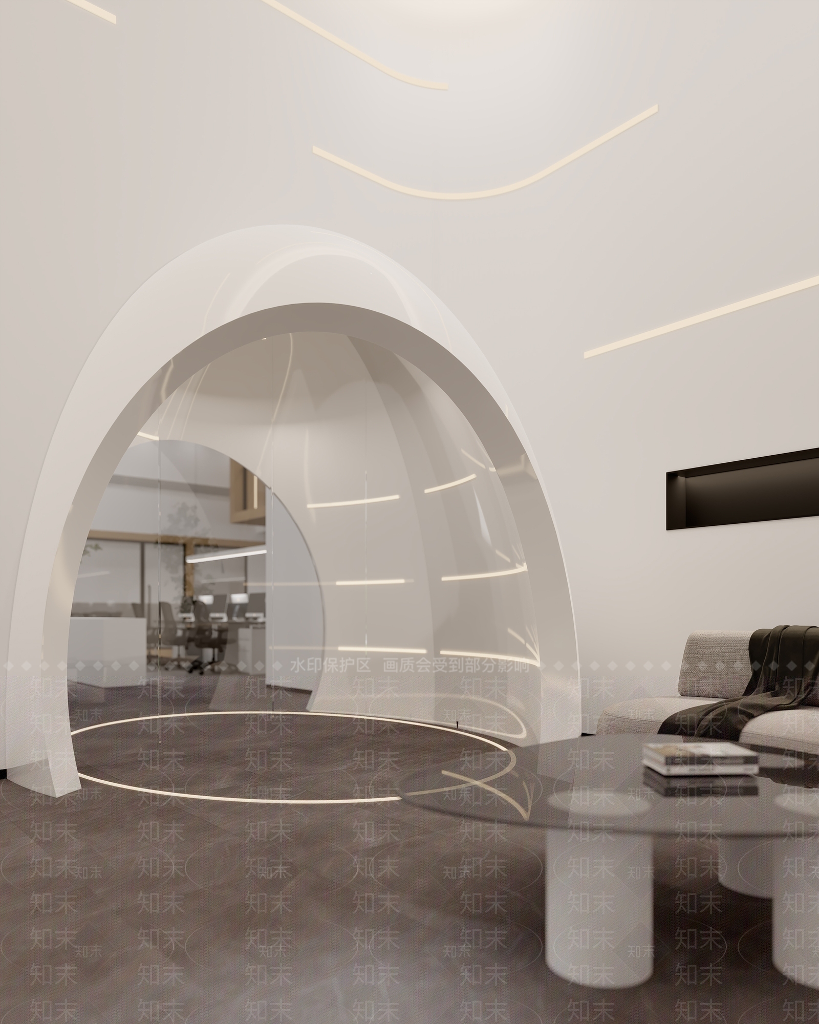现代办公室前台3D模型下载【ID:1113115052】