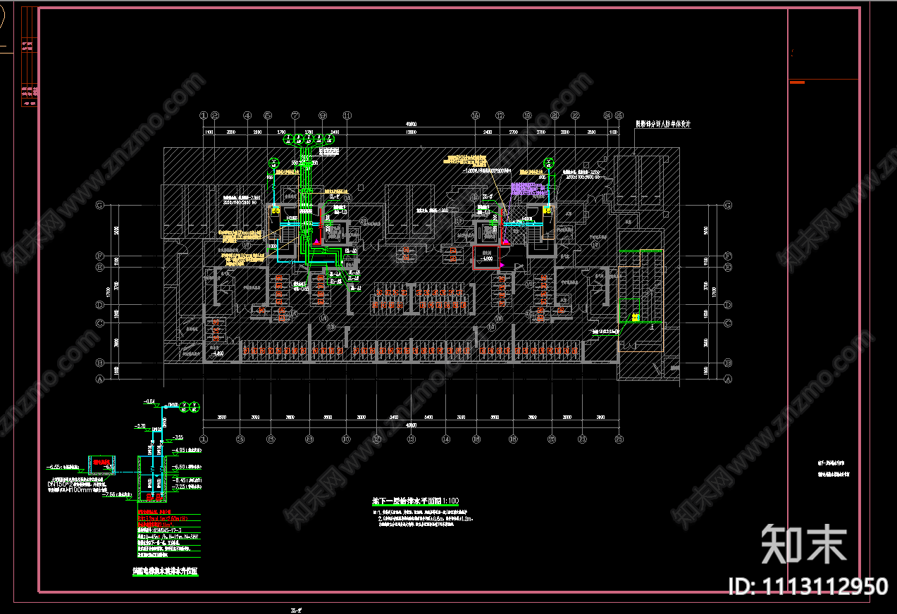 江苏省某小区25层住宅楼建筑给排水施工图cad施工图下载【ID:1113112950】