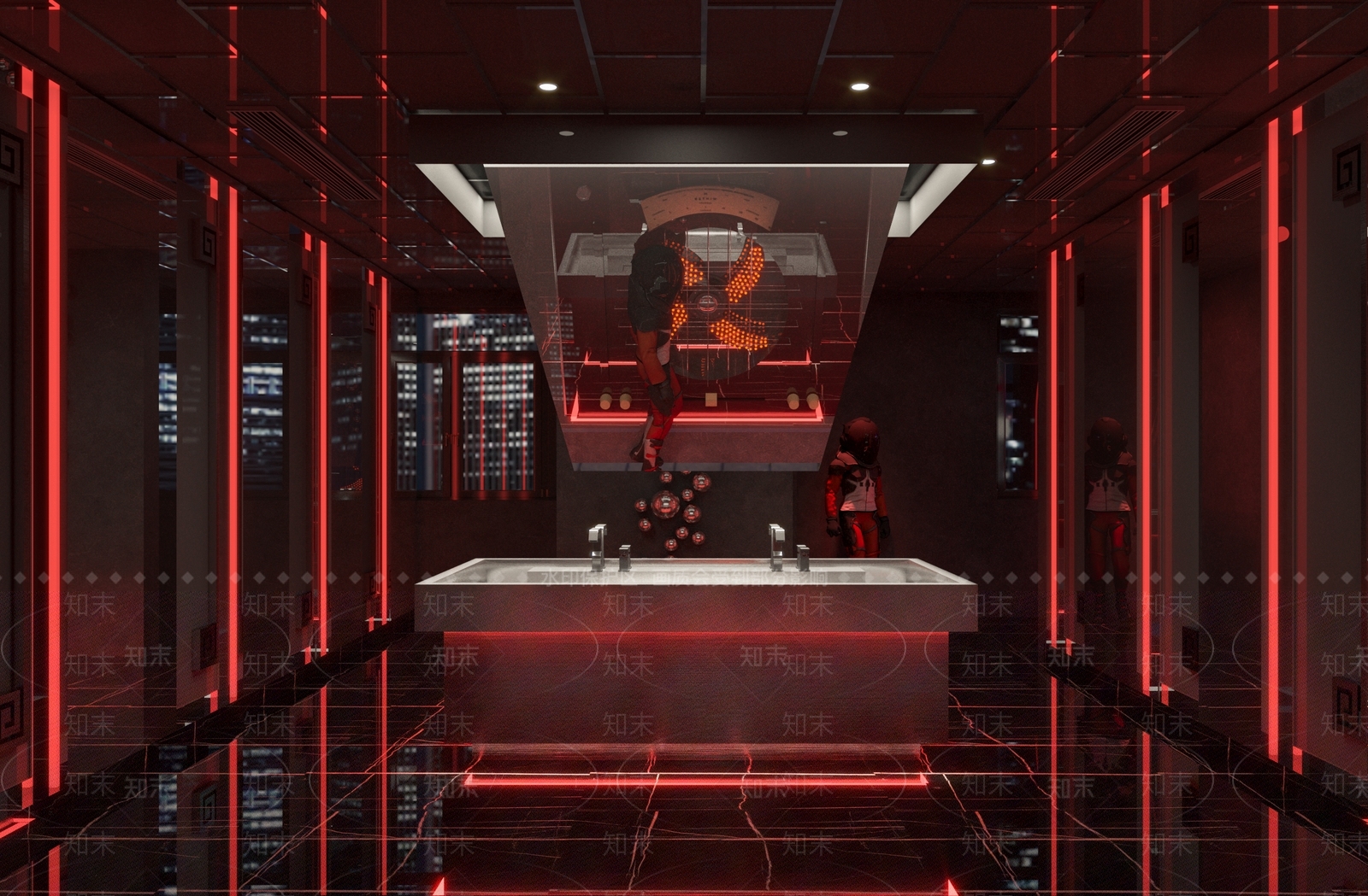 工业风酒吧大厅3D模型下载【ID:1113129519】