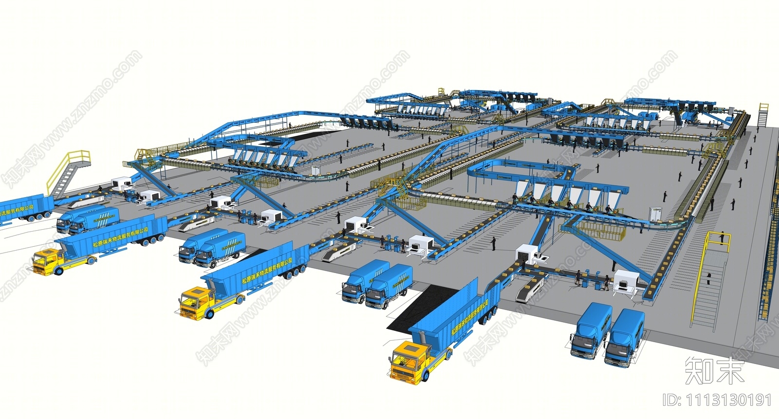 现代物流厂房SU模型下载【ID:1113130191】