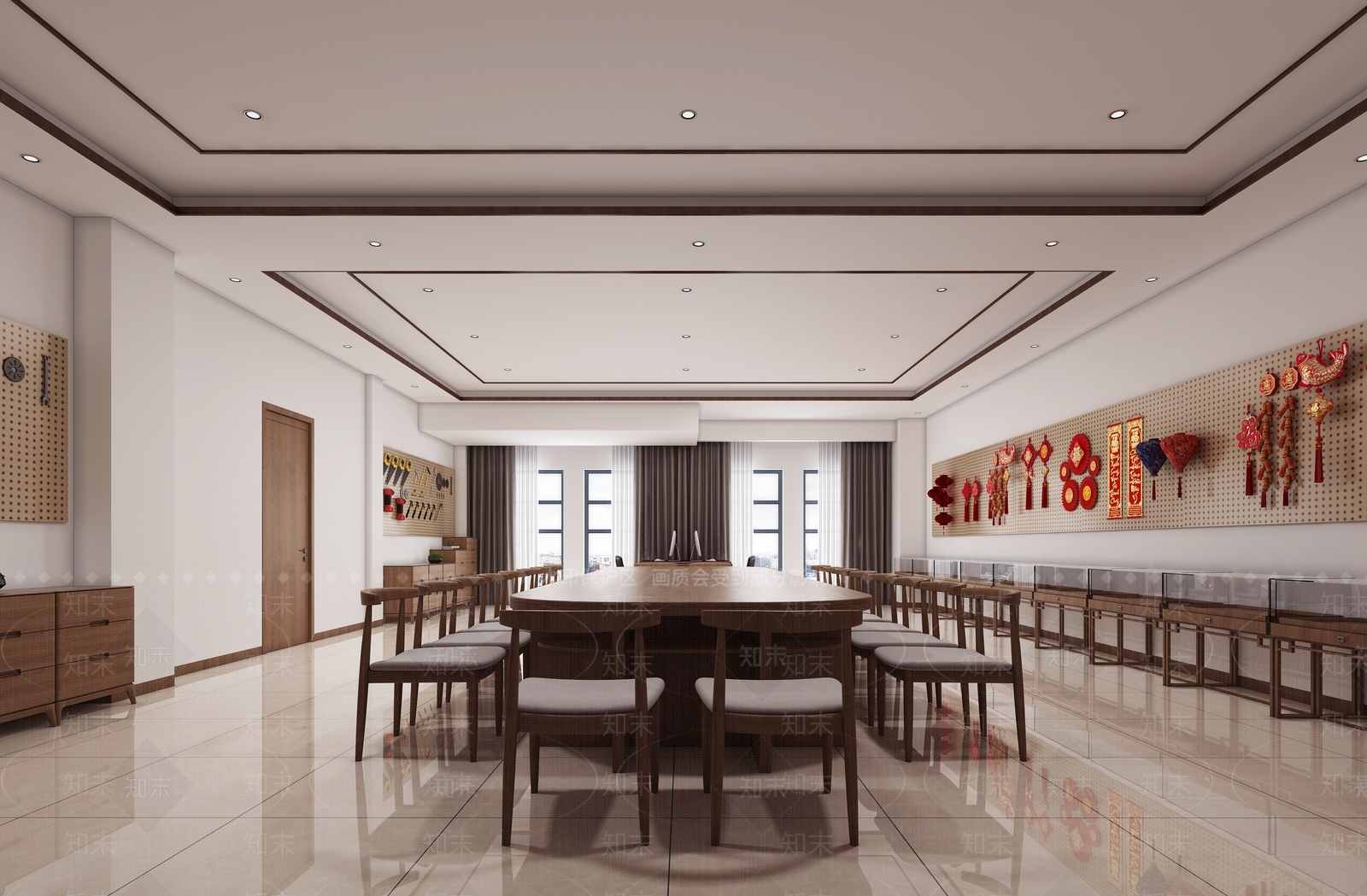新中式员工活动中心3D模型下载【ID:1113135127】