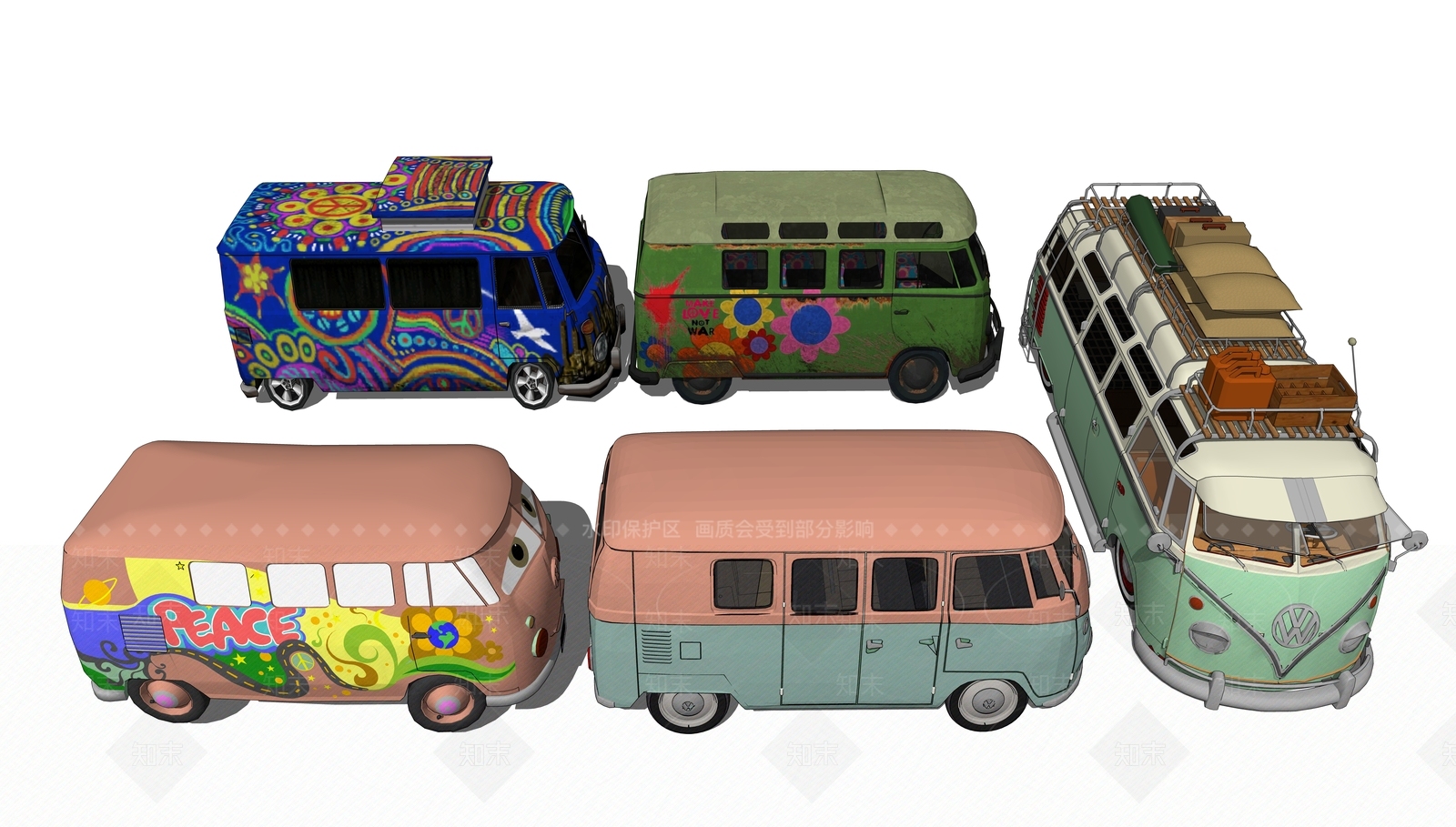 现代涂鸦旅行面包车SU模型下载【ID:1113137156】