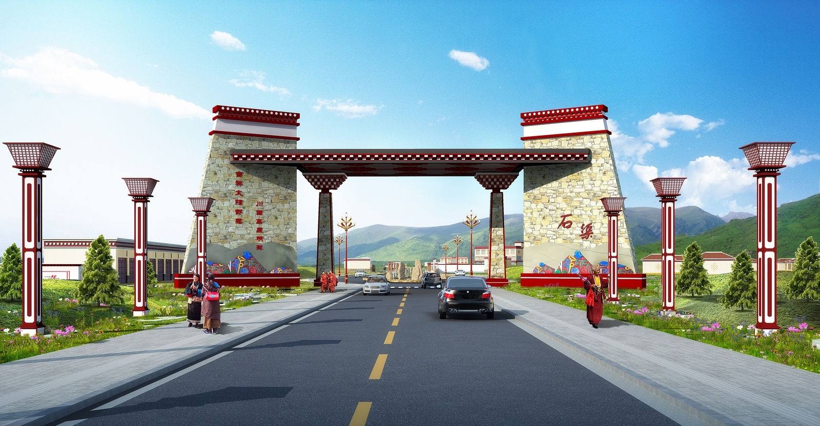 藏式风格建筑景观下载【ID:1113137601】