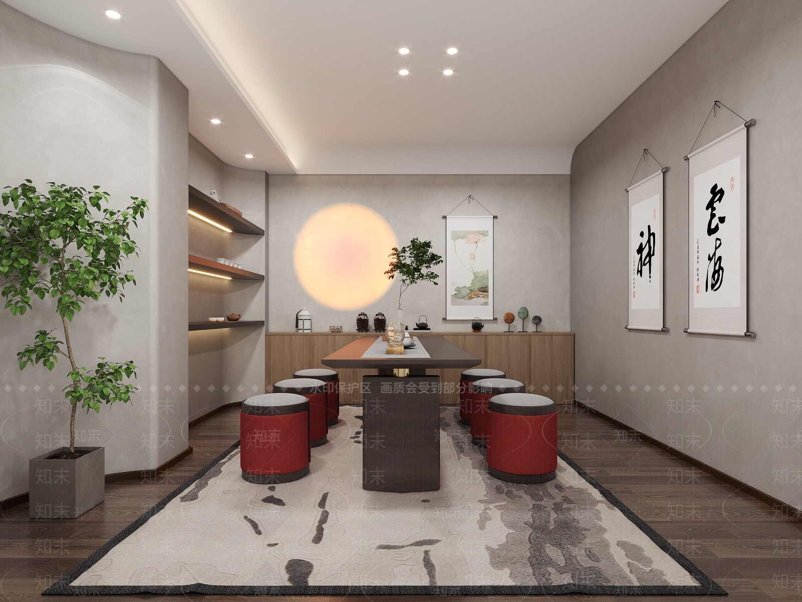 新中式茶馆3D模型下载【ID:1113147852】
