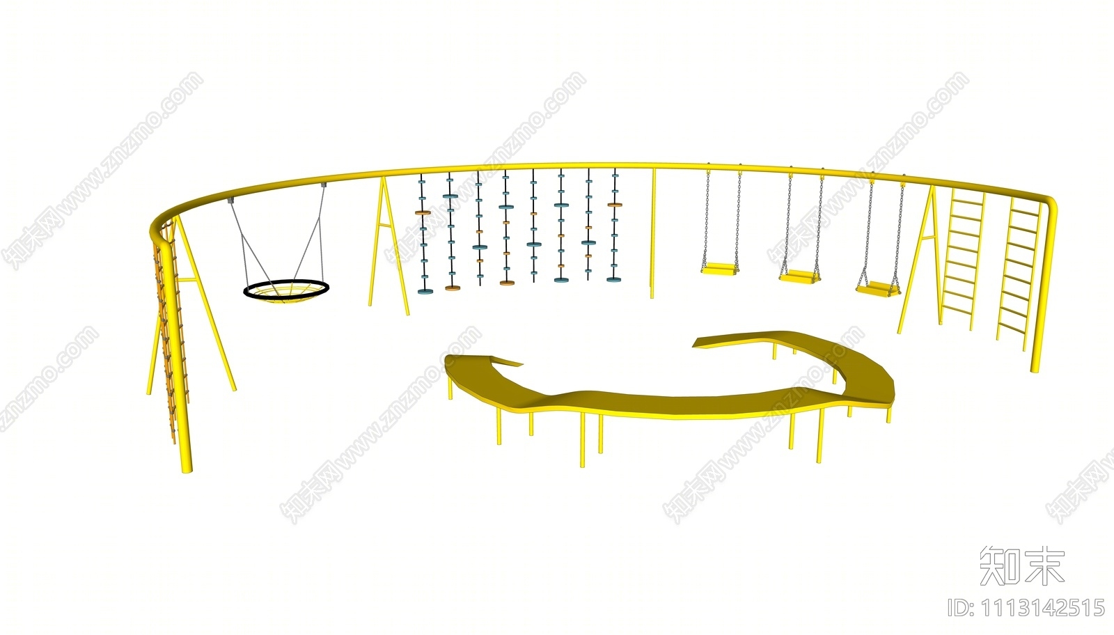 现代儿童游乐设施SU模型下载【ID:1113142515】