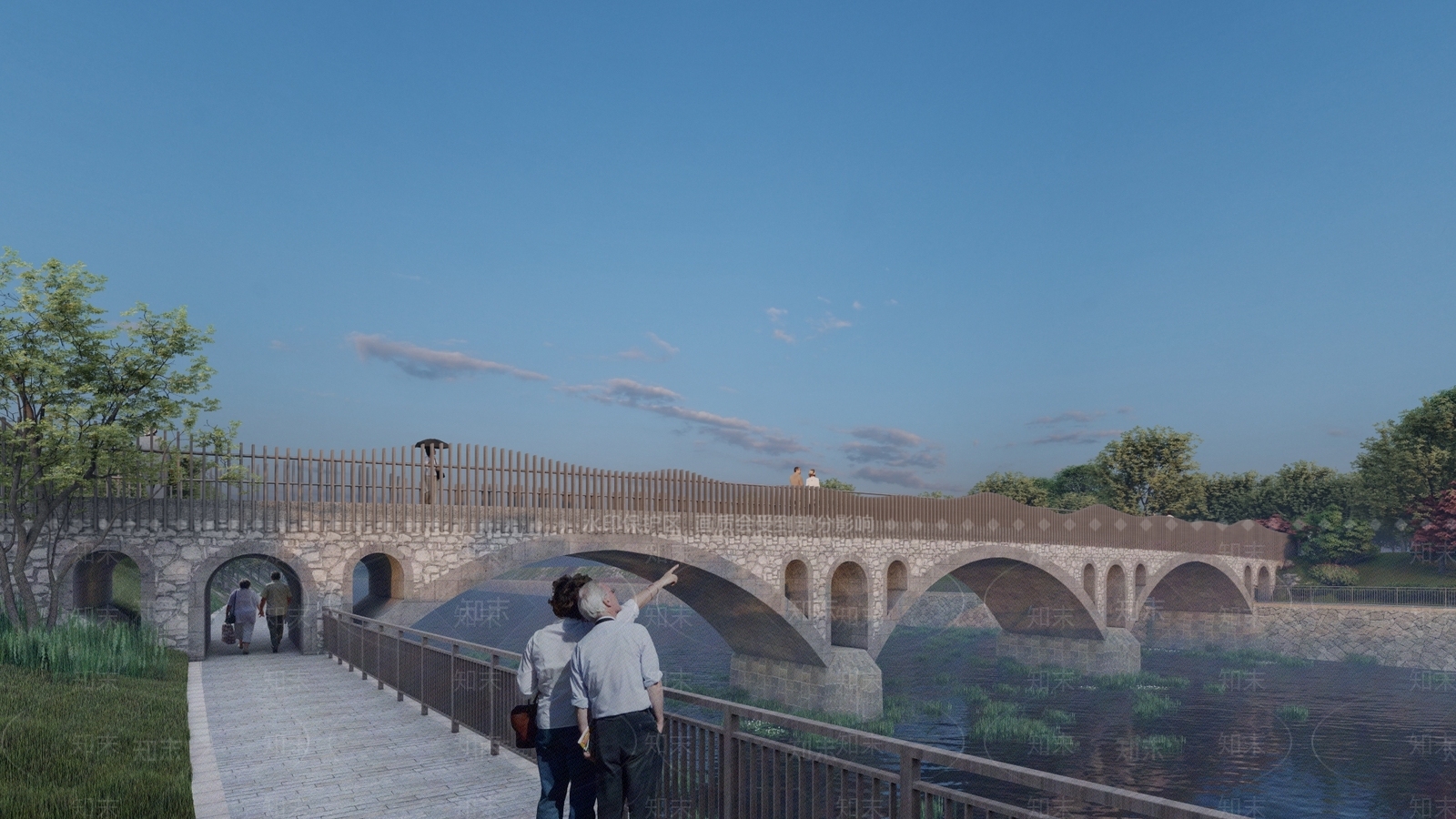 现代景观桥栏杆SU模型下载【ID:1113142737】