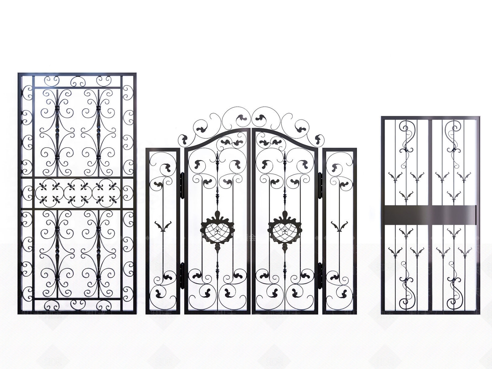 欧式古典铁艺大门SU模型下载【ID:1113144353】