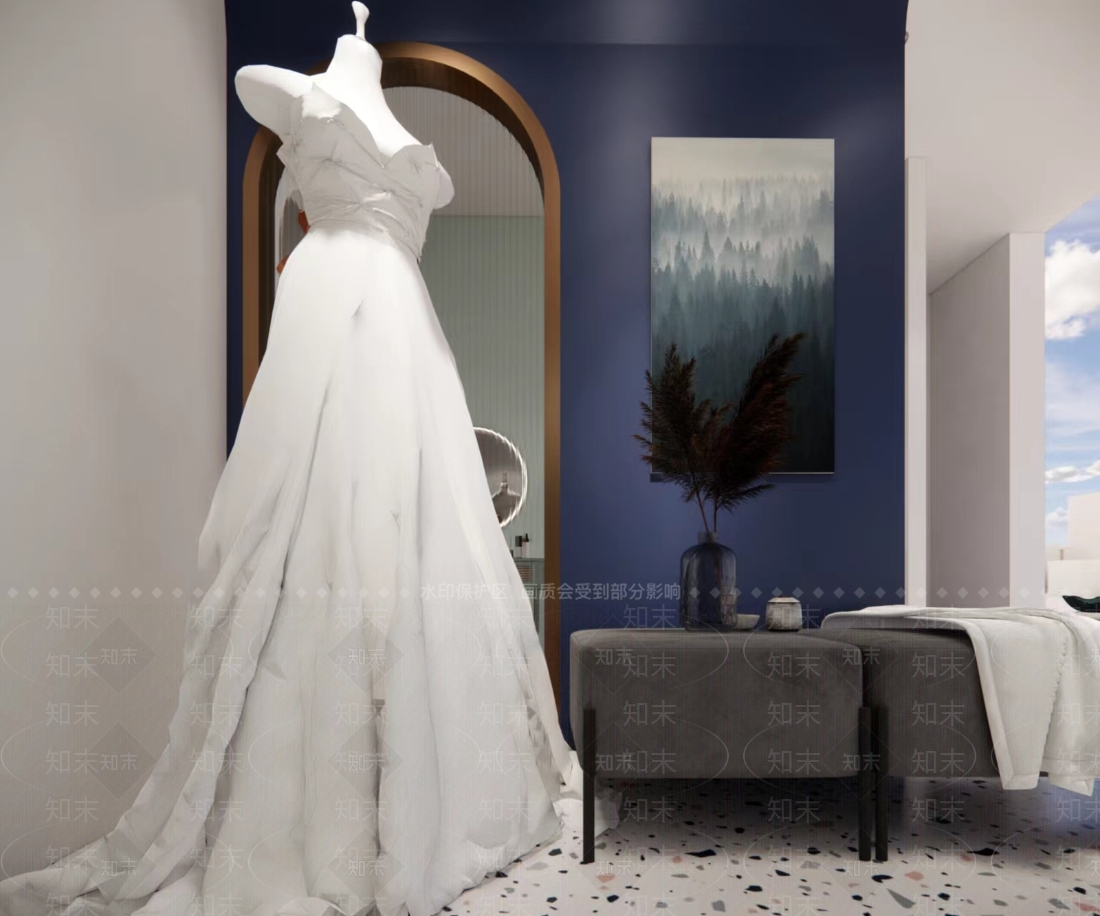 现代婚纱摄影店SU模型下载【ID:1113678031】