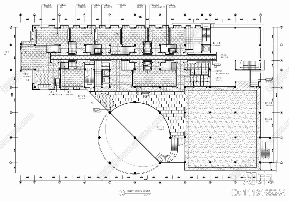 2300㎡中餐厅及宴会厅CAD施工图cad施工图下载【ID:1113165284】