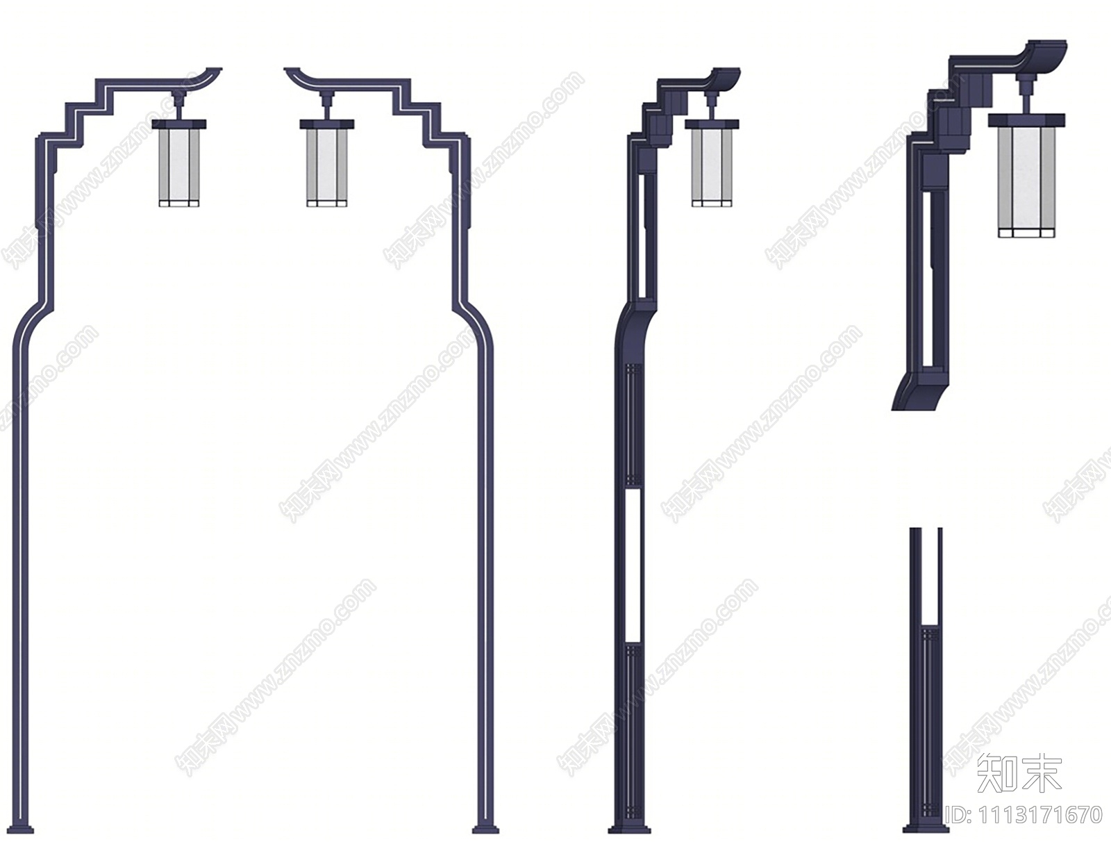 新中式路灯SU模型下载【ID:1113171670】