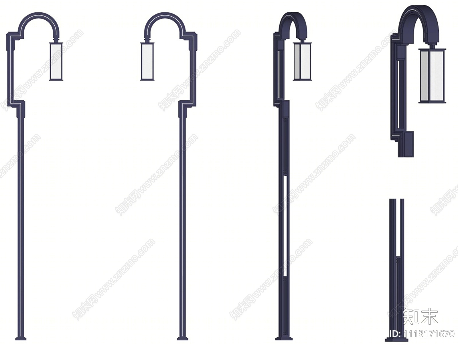 新中式路灯SU模型下载【ID:1113171670】