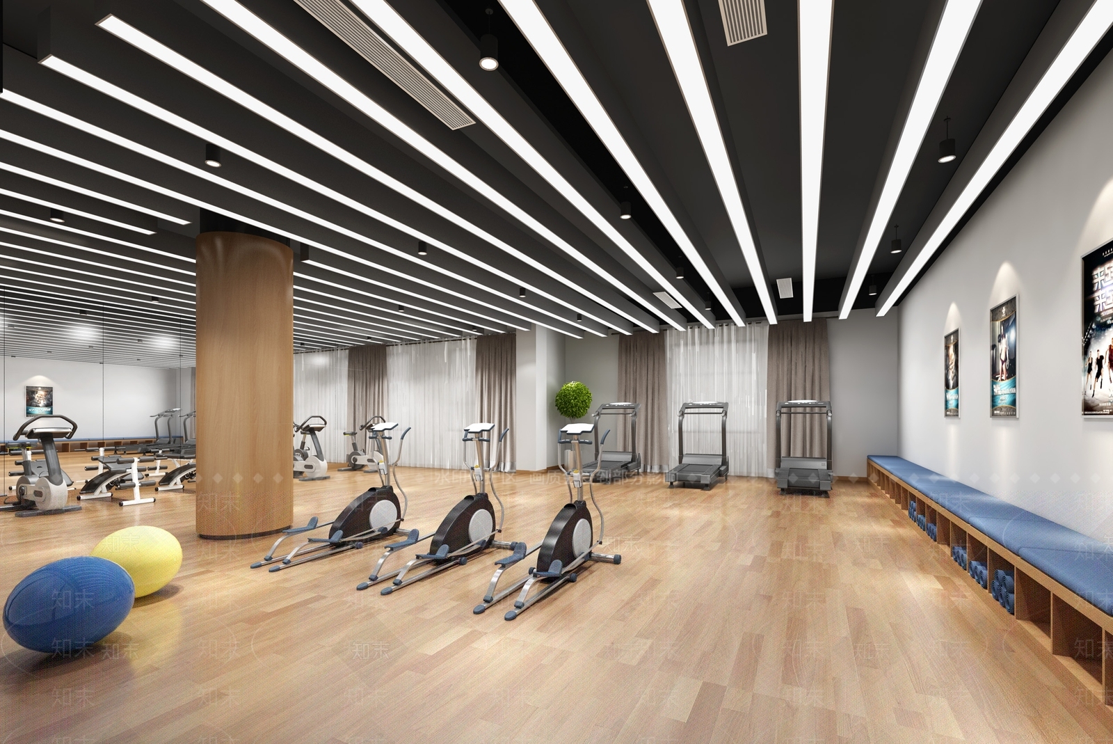 现代健身房3D模型下载【ID:1113173365】