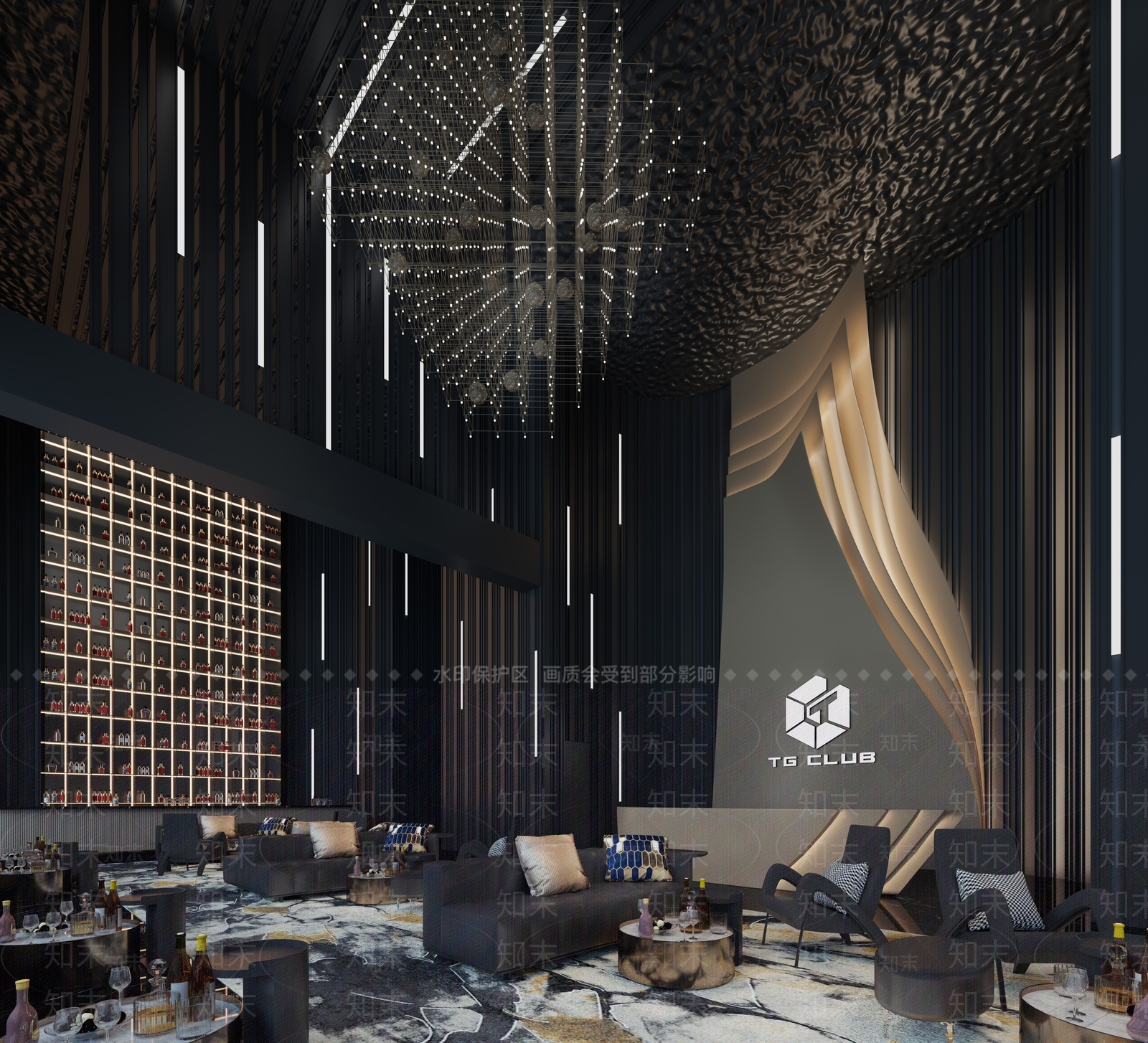 现代酒吧大堂3D模型下载【ID:1113180931】