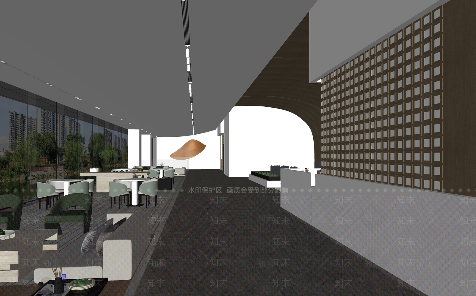 现代售楼处内部SU模型下载【ID:1113220962】