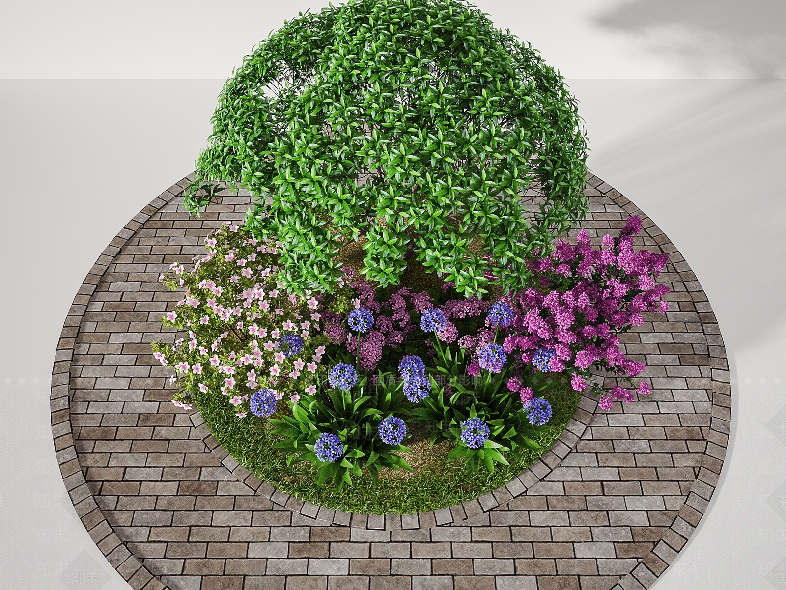 现代植物堆3D模型下载【ID:1113215498】