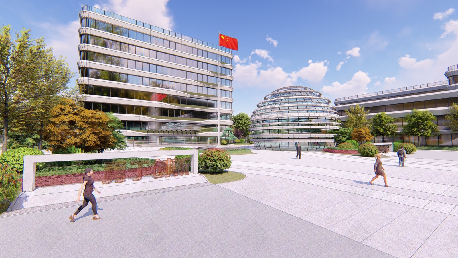 现代学校建筑景观SU模型下载【ID:1115236209】