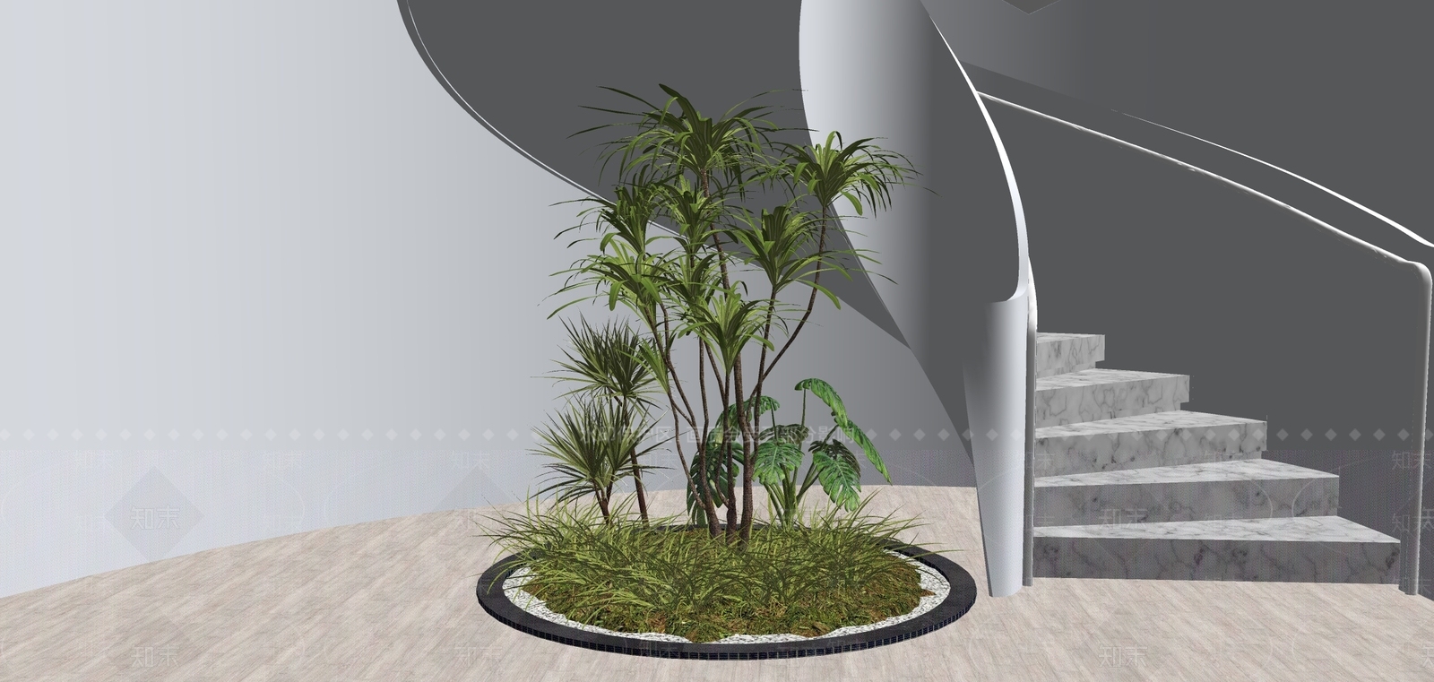 现代植物组合SU模型下载【ID:1113224691】