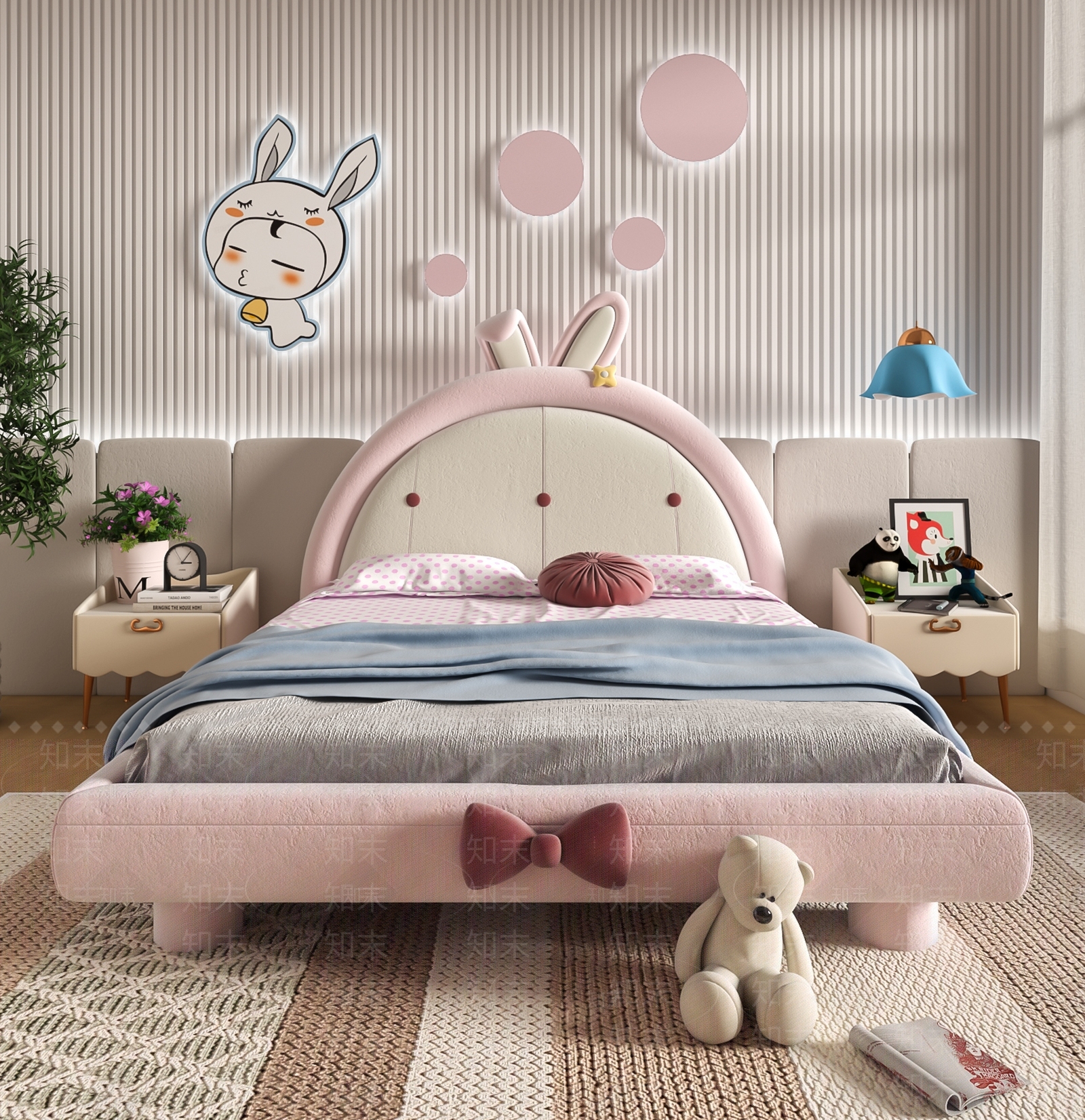 现代女孩儿童床3D模型下载【ID:1113227129】
