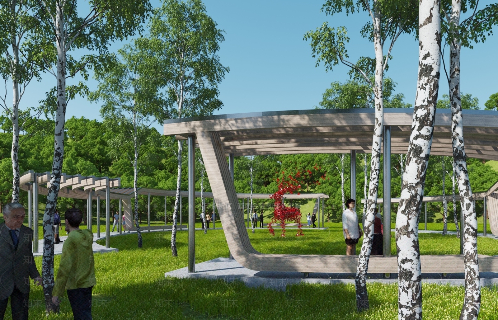 现代廊架3D模型下载【ID:1113255398】