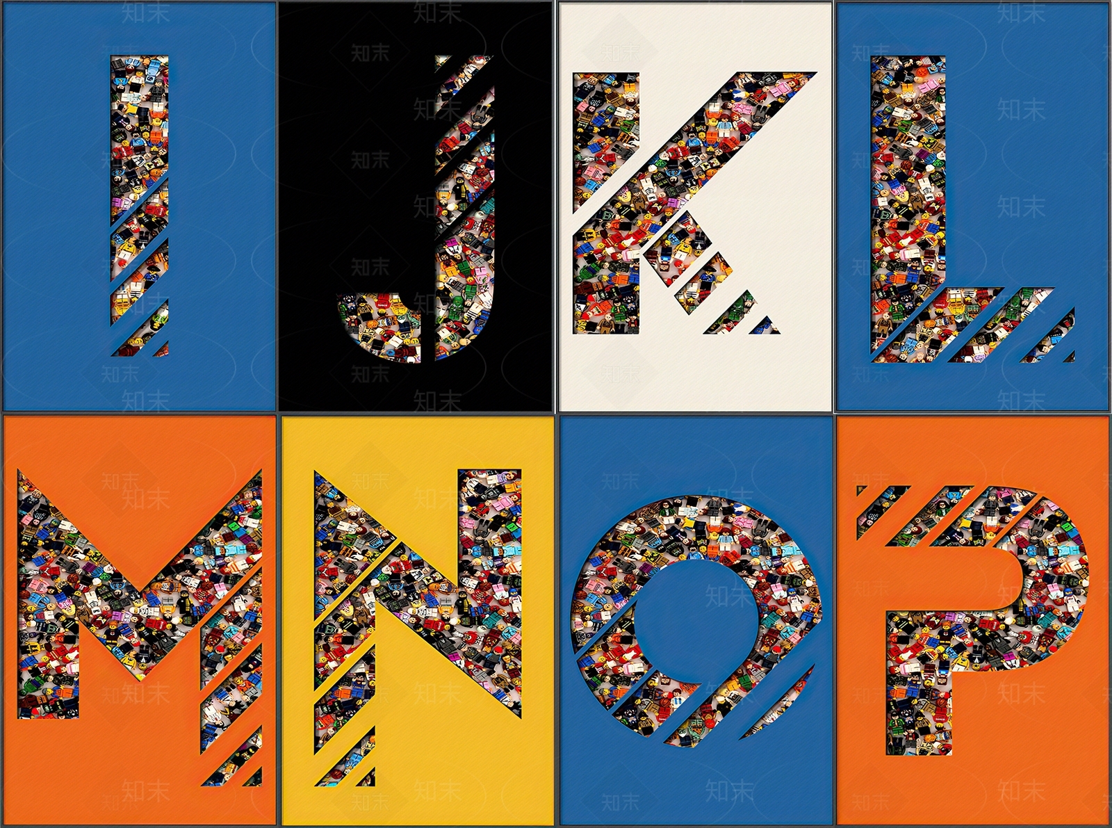 现代字母潮牌积木创意装饰画贴图下载【ID:1115495635】