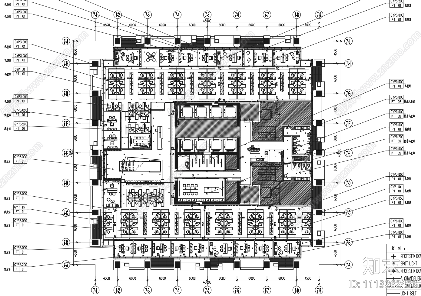现代集团公司办公室cad施工图下载【ID:1113262453】