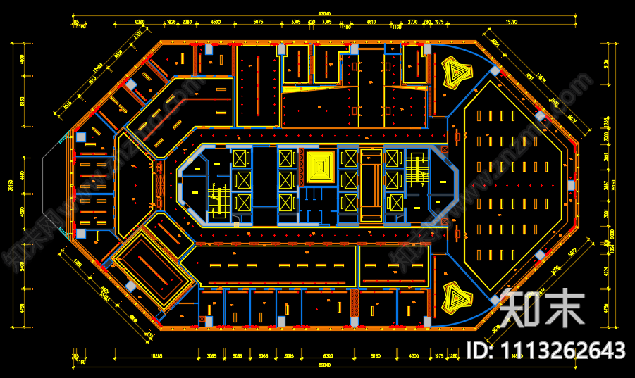 现代科技公司办公室cad施工图下载【ID:1113262643】