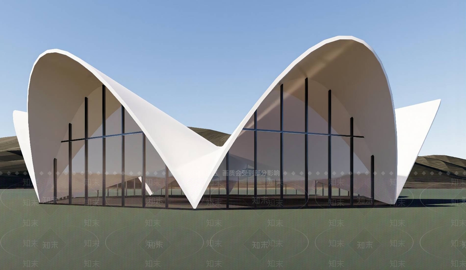 售楼处建筑SU模型精品下载_SketchUp模型_知末网