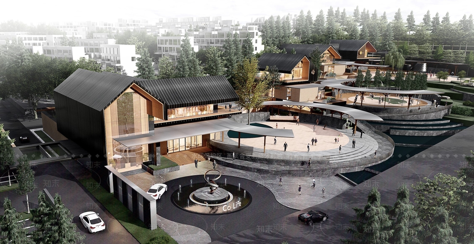 售楼处建筑SU模型精品下载_SketchUp模型_知末网