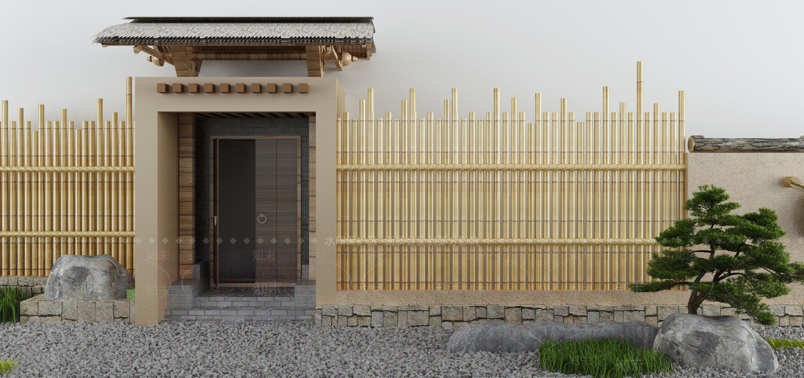 新中式入口大门3D模型下载【ID:1113280233】