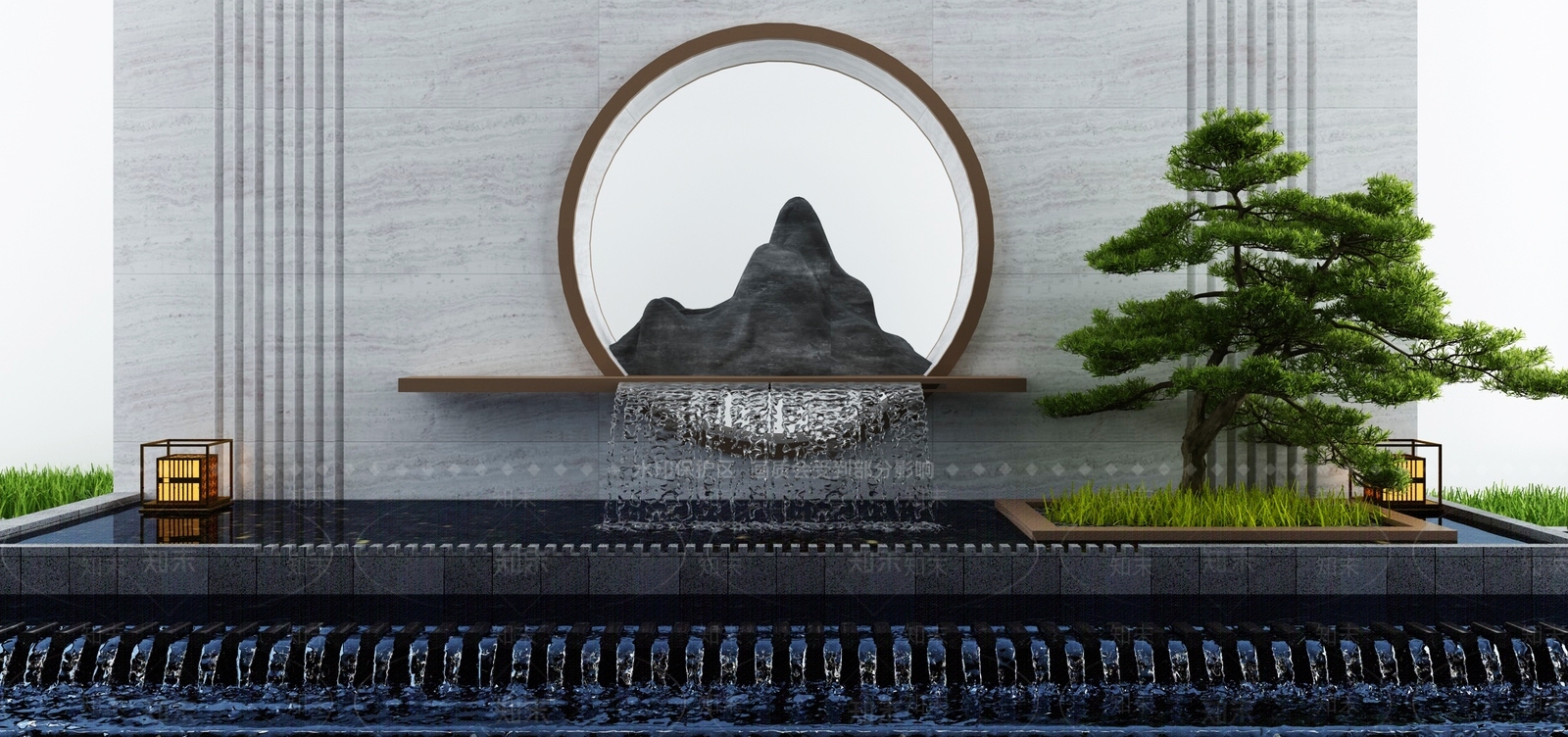 新中式假山水景3D模型下载【ID:1113280224】