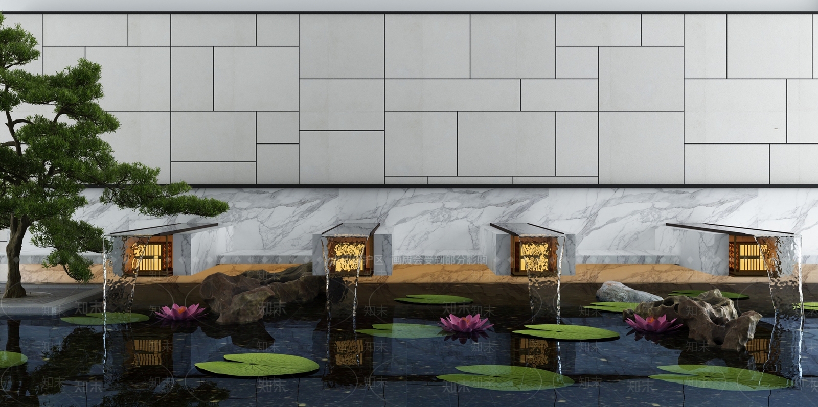 现代假山水景3D模型下载【ID:1113286531】