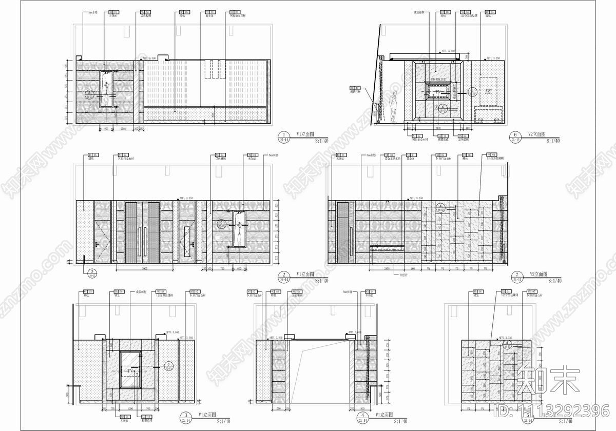 2000㎡中餐厅宴会厅CAD施工图施工图下载【ID:1113292396】