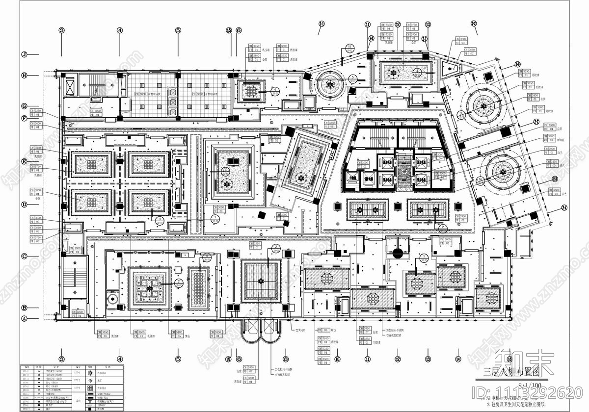 2000㎡中餐厅CAD施工图cad施工图下载【ID:1113292620】