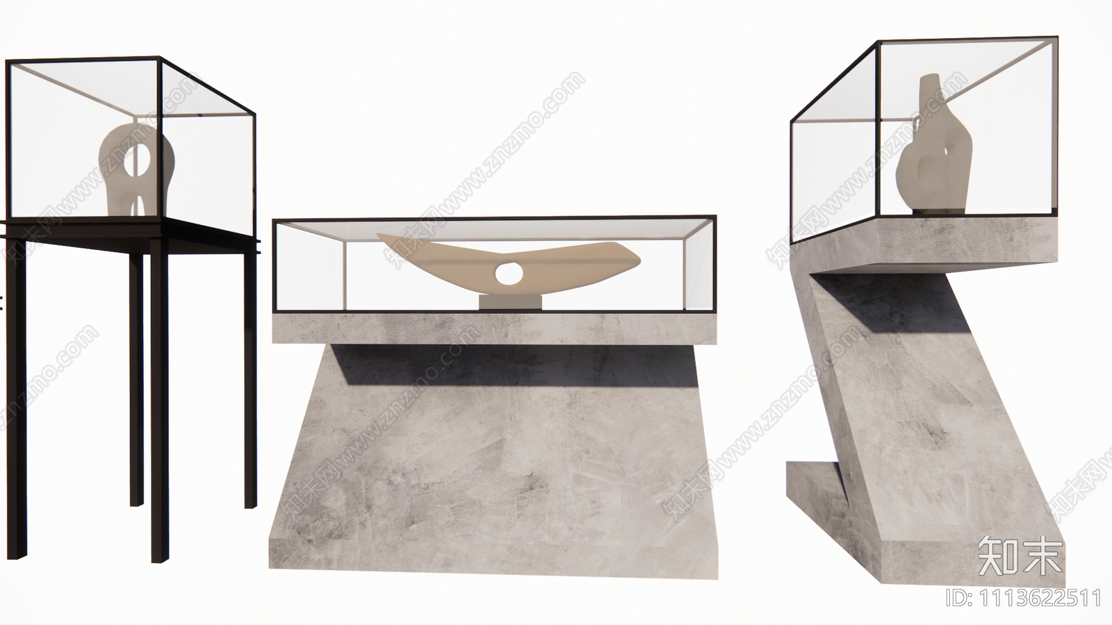 现代玻璃展柜SU模型下载【ID:1113622511】