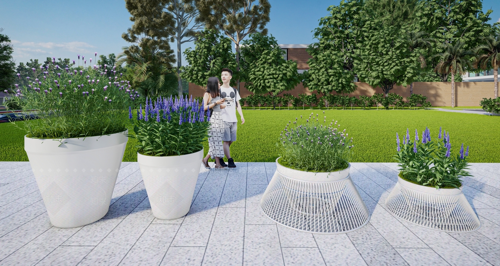 现代花钵组合SU模型下载【ID:1113309678】