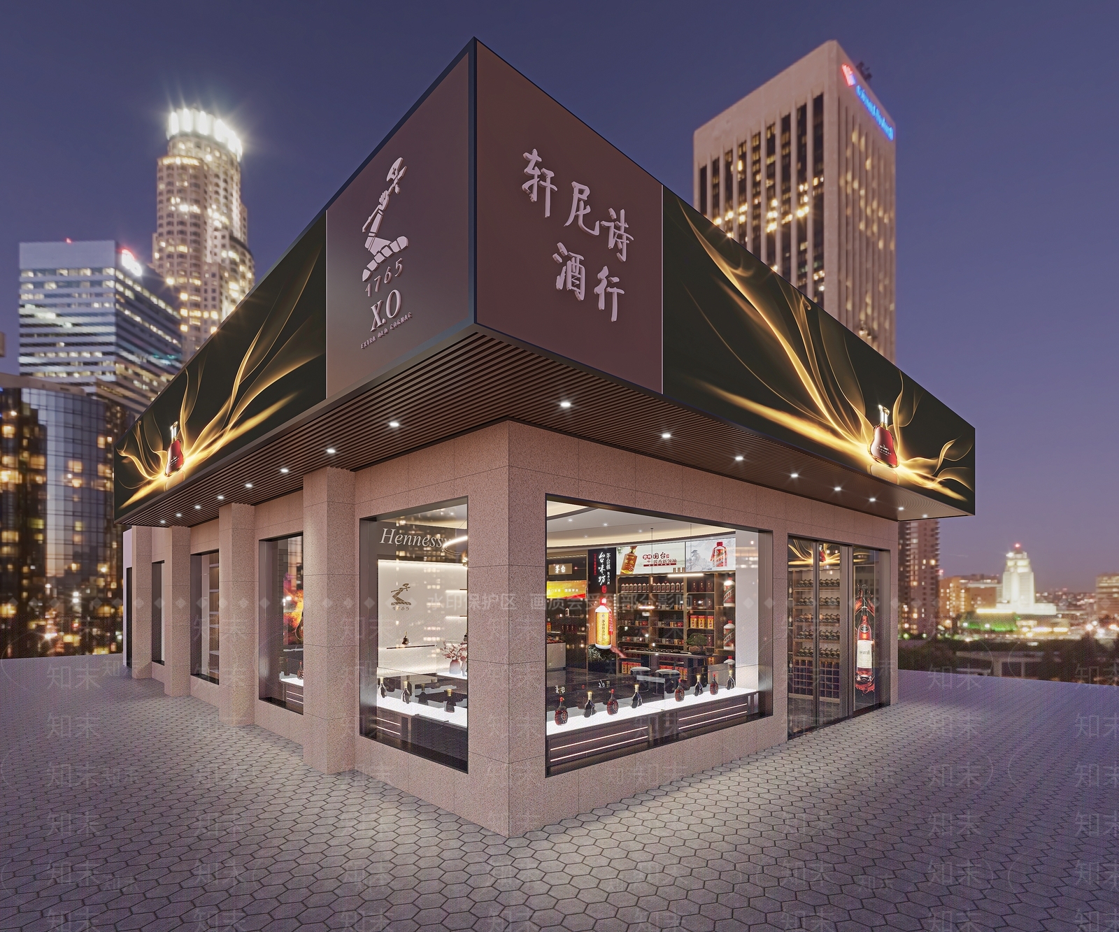 现代烟酒店3D模型下载【ID:1113346638】
