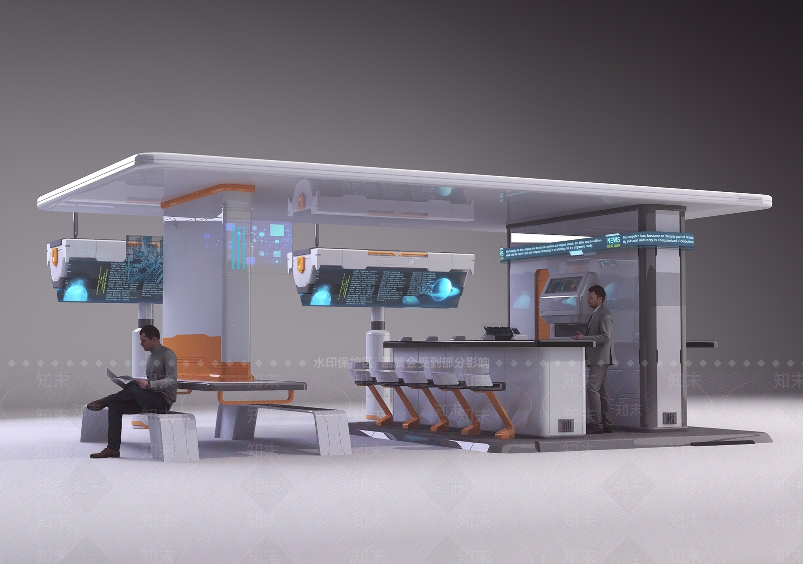 工业风科技车站3D模型下载【ID:1113359606】