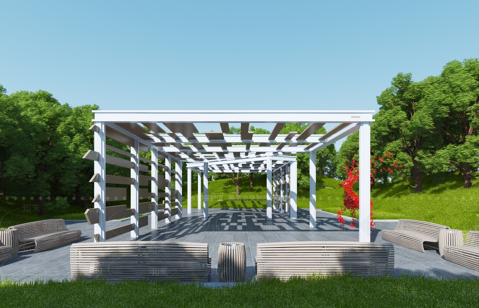 现代廊架3D模型下载【ID:1113361510】