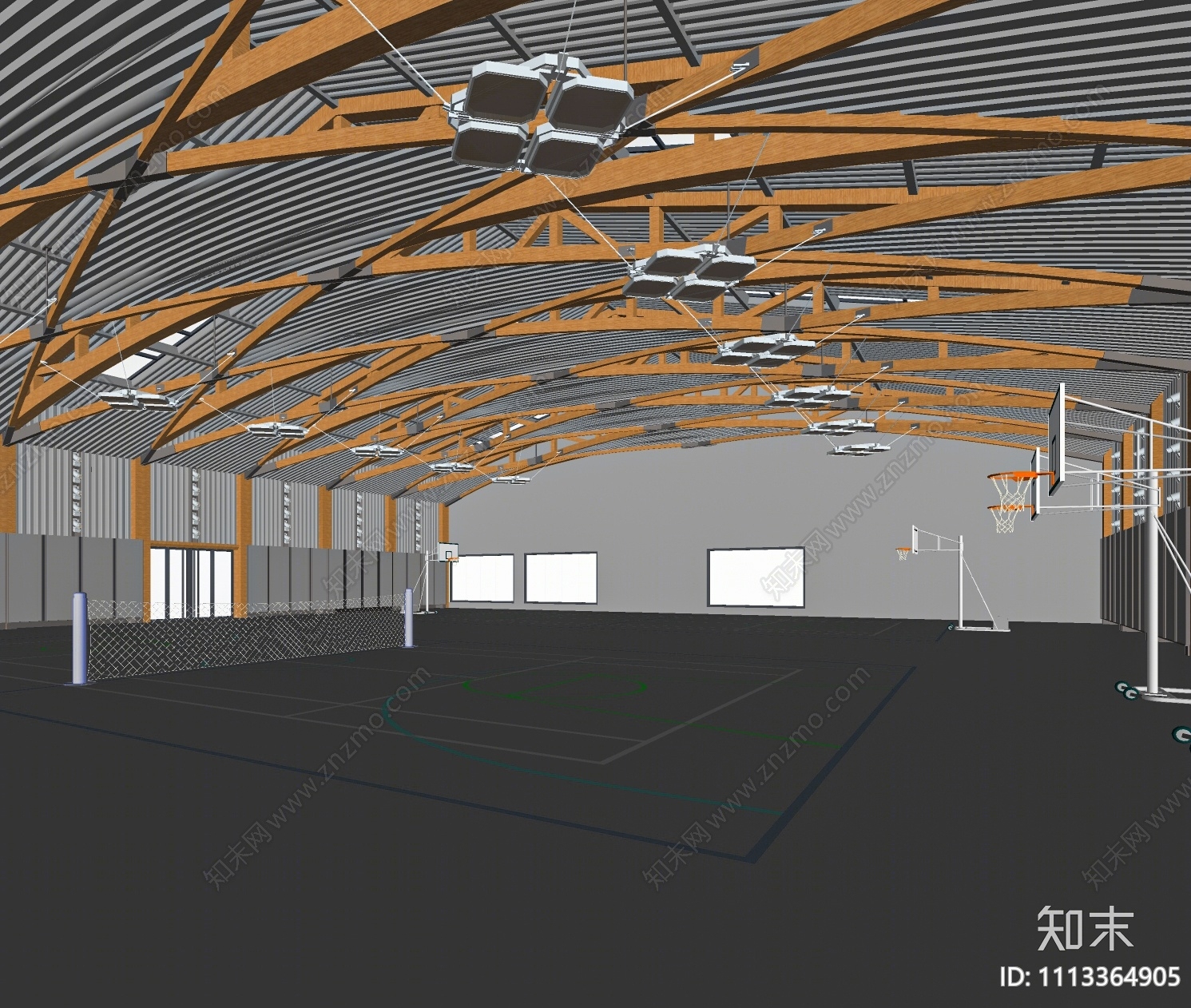 现代篮球馆SU模型下载【ID:1113364905】