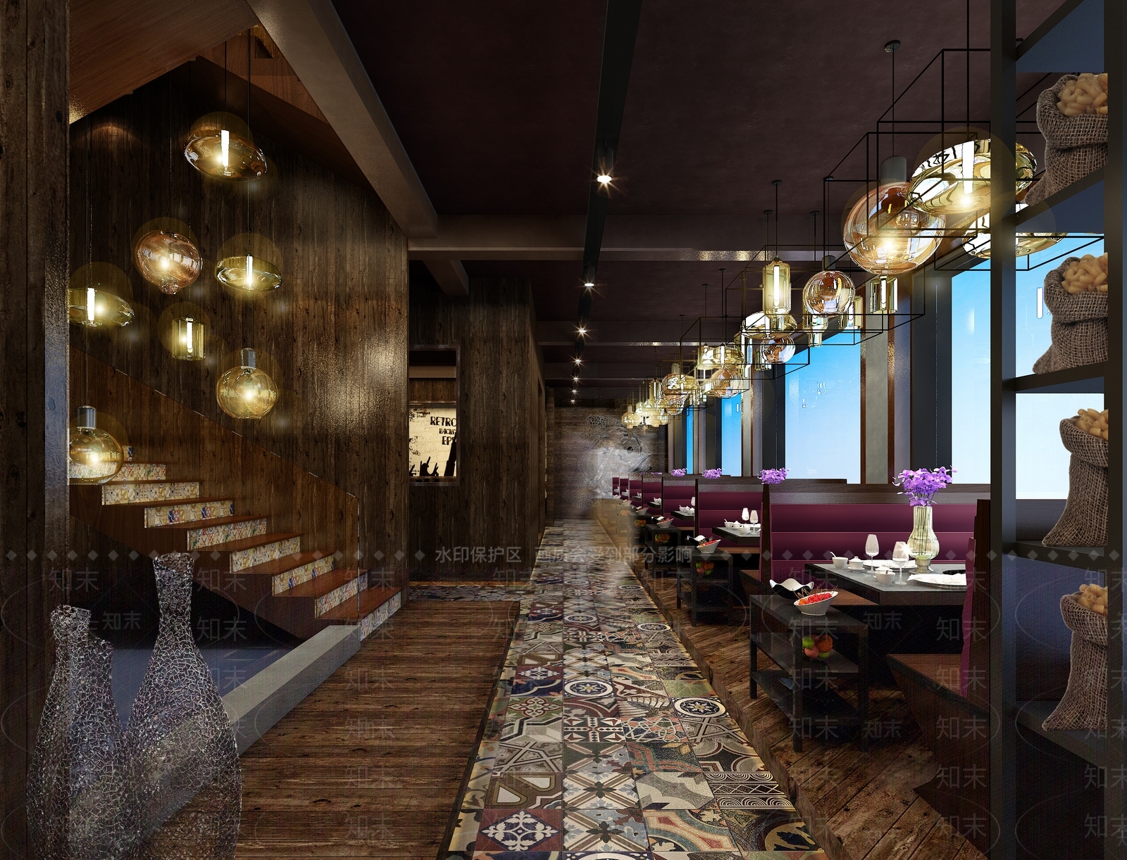 工业风火锅店3D模型下载【ID:1113383001】